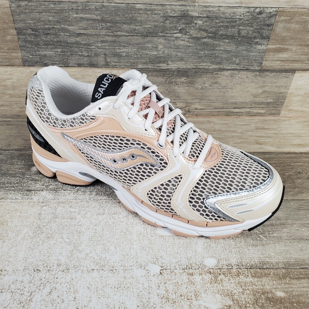 Saucony ProGrid Triumph 4 Mens Shoe Sz 11 Running Cream Tan Mesh Lace Up Sneaker